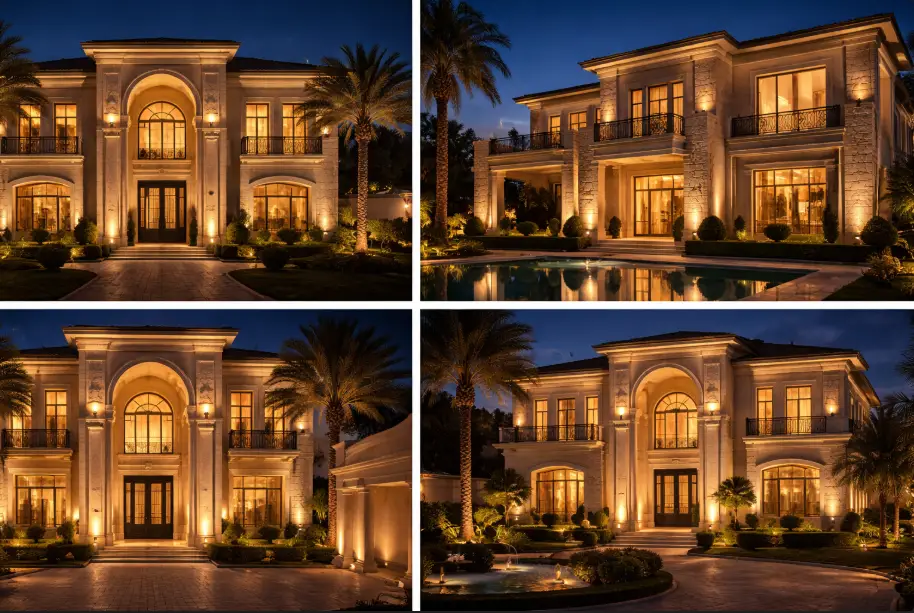 Facade lighting for luxury villas UAE