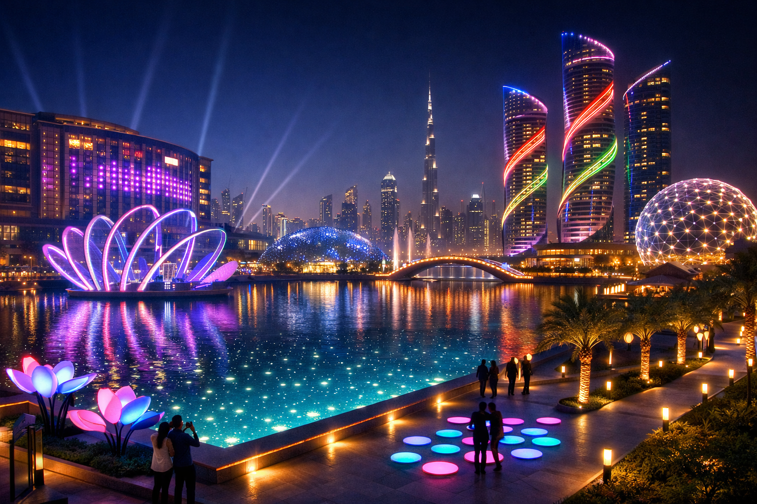 Creative Lighting Designs for Dubai Festival City
