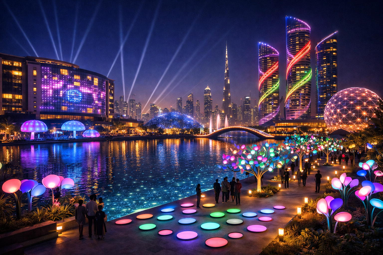 تصاميم إضاءة مبدعة لمهرجان دبي فستيفال سيتي