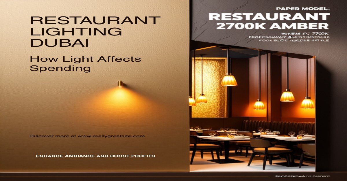 Restaurant lighting design Dubai - warm ambient and accent lighting by Lofia Light